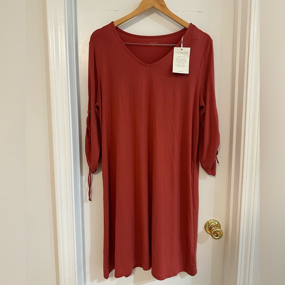Garnet Hill Red TENCEL™ Lyocell Dress
